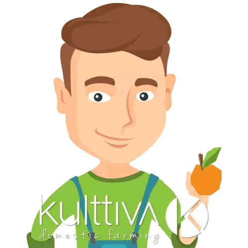Man Holding Apple Kultiva Logo Sticker