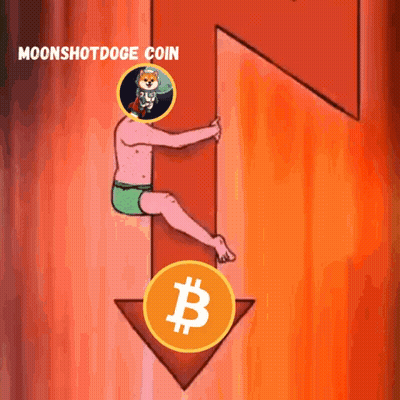 Man Holding Arrow Pointing Down Moonshotdoge Coin