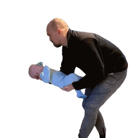 Man Holding Baby Sticker