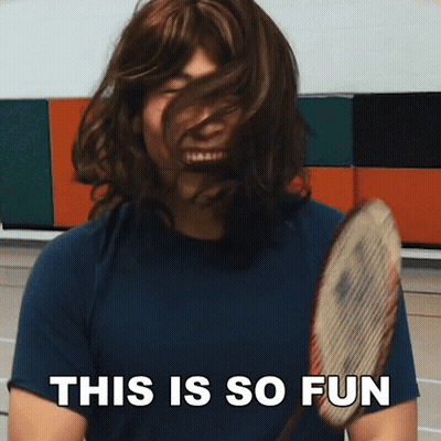 Man Holding Badminton Racket Saying This Is So Fun GIF