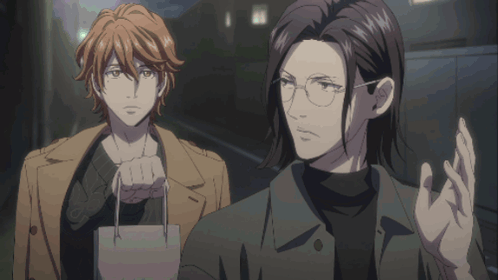 Man Holding Bag Next To Man With Glasses GIF