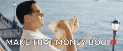 Man Holding Bag Of Money Says Make That Money Boo GIF