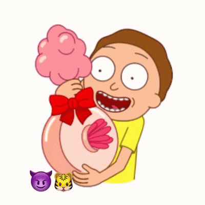 Man Holding Balloon With Cotton Candy GIF