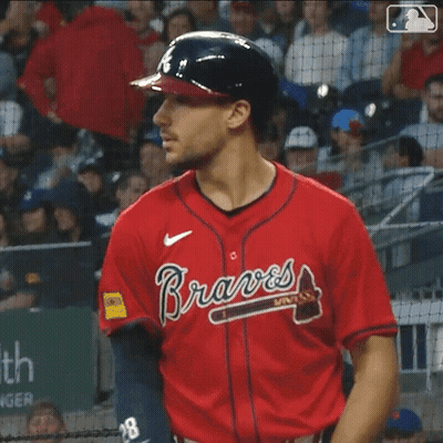 Man Holding Baseball Bat Braves Jersey GIF
