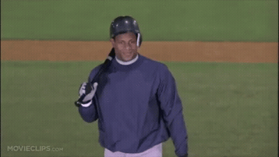 Man Holding Baseball Bat Waving GIF