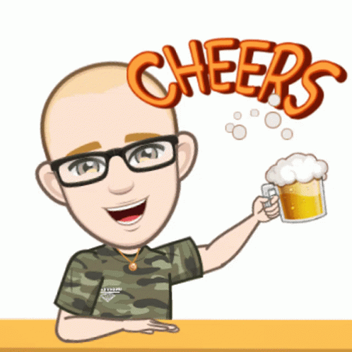 Man Holding Beer Mug Cheers GIF