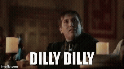 Man Holding Beer Saying Dilly Dilly GIF