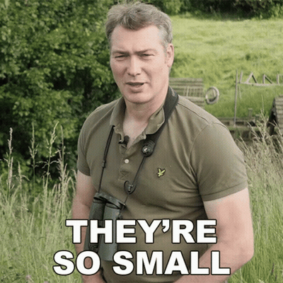 Man Holding Binoculars Saying They're So Small GIF