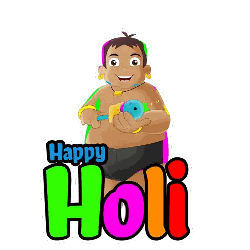 Man Holding Bird Happy Holi Sticker
