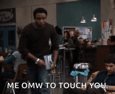 Man Holding Book Saying Me Omw To Touch You GIF