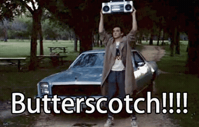 Man Holding Boombox Over Head Says Butterscotch GIF