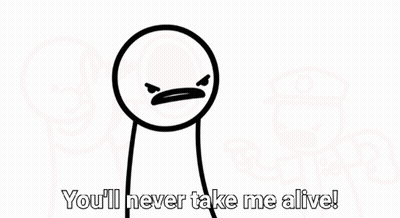 Man Holding Bottle With Youll Never Take Me Alive GIF