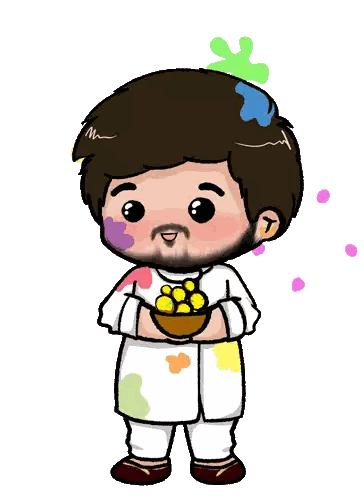 Man Holding Bowl Of Yellow Flowers Sticker