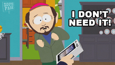 Man Holding Box Saying I Don't Need It GIF