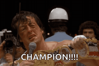 Man Holding Boxing Ring Champion GIF