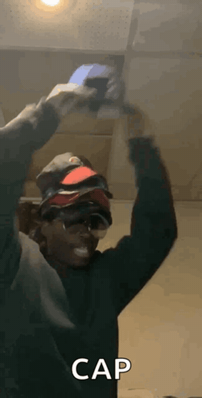 Man Holding Bunch Of Hats GIF
