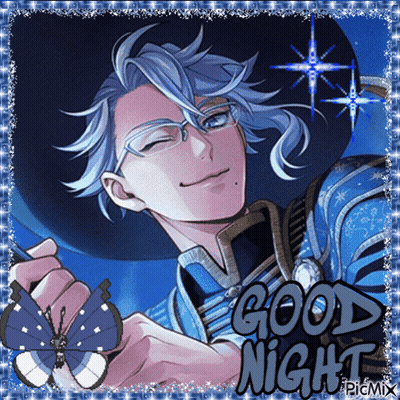 Man Holding Butterfly Saying Good Night GIF