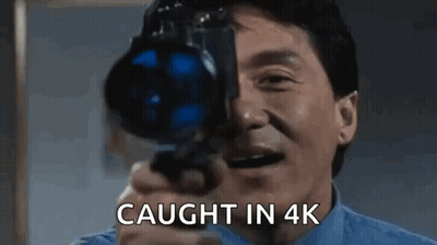 Man Holding Camera Saying Caught In 4K GIF