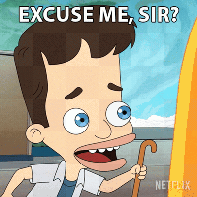 Man Holding Cane Saying Excuse Me Sir GIF