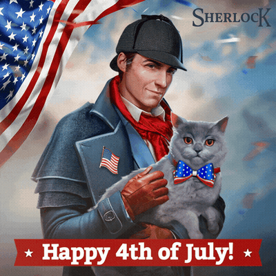 Man Holding Cat Saying Happy 4th of July