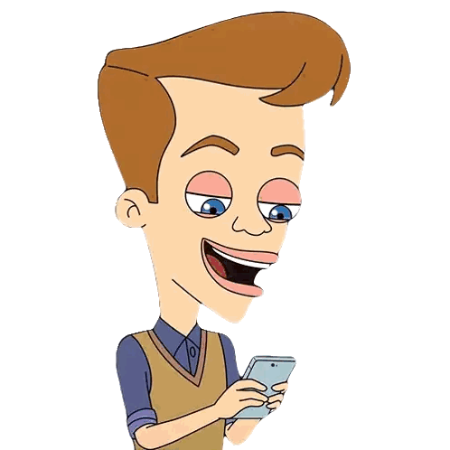 Man Holding Cell Phone Mouth Open Sticker