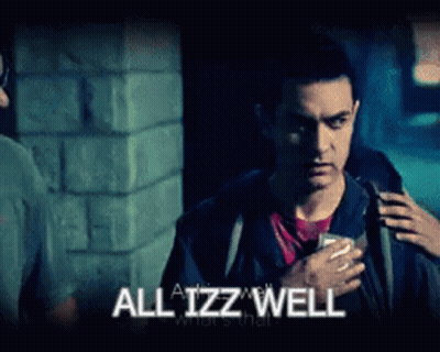Man Holding Cell Phone Saying All Izz Well GIF