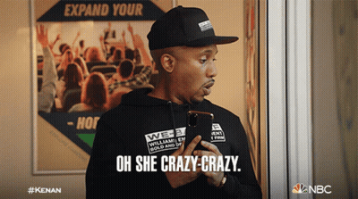 Man Holding Cell Phone Saying Oh She Crazy Crazy GIF