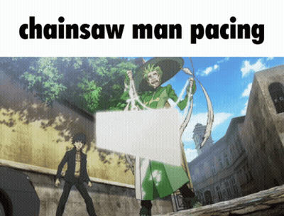 Man Holding Chainsaw Man Sign GIF