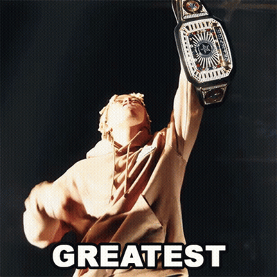 Man Holding Championship Belt Greatest GIF