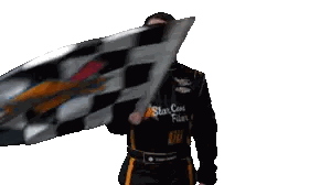 Man Holding Checkered Flag 08 Sticker