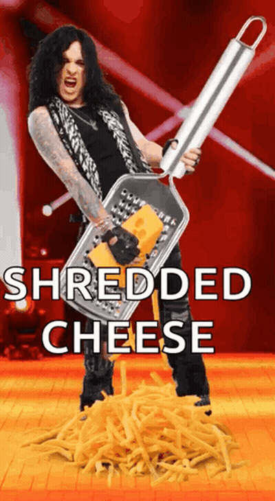 Man Holding Cheese Grater Over French Fries GIF