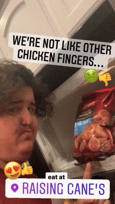 Man Holding Chicken Fingers We're Not Like Other Chicken Fingers GIF