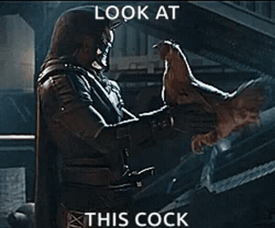 Man Holding Chicken Saying Look At This Cock GIF