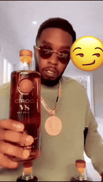 Man Holding Ciroc Bottle GIF