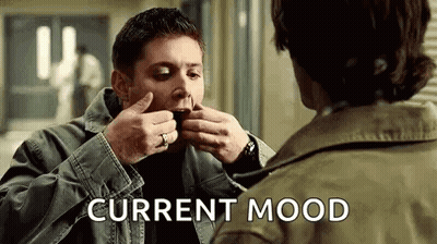Man Holding Coffee In Mouth Says Current Mood GIF