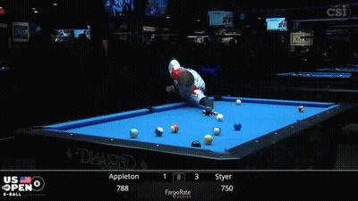 Man Holding Cue In Front Of Pool Table GIF