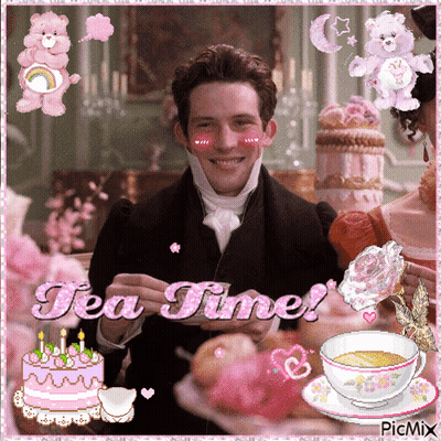 Man Holding Cup Of Tea Saying Tea Time GIF