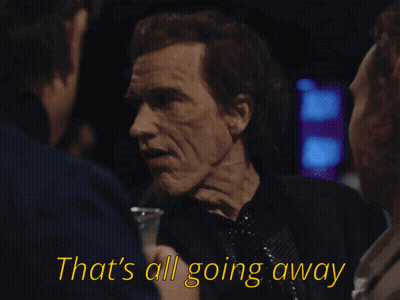 Man Holding Drink Saying It's Going Away GIF