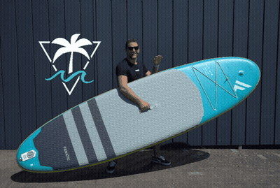 Man Holding Fanatic Paddle Board GIF