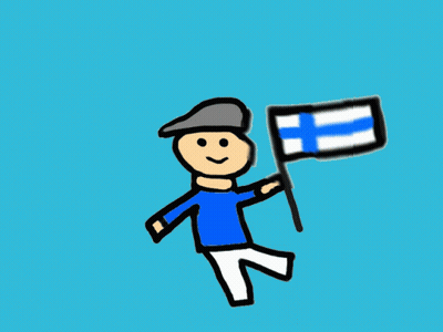 Man Holding Finland Flag GIF