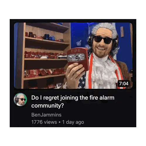 Man Holding Fire Alarm Regret Sticker