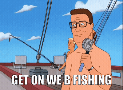Man Holding Fishing Rod Get On Web Fishing GIF