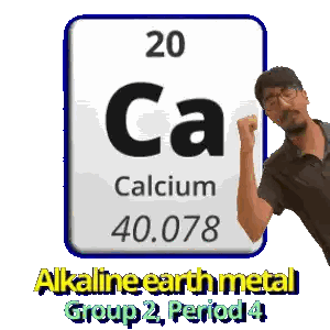 Man Holding Fist In Front Of Calcium Sign Sticker