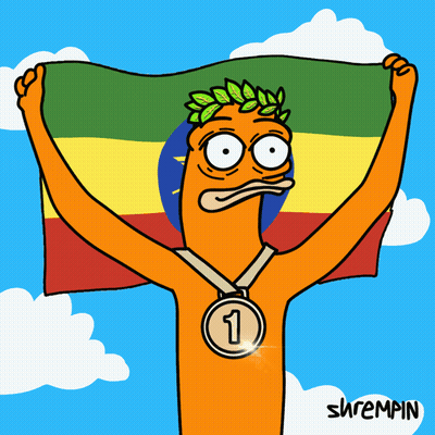 Man Holding Flag And Number 1 Medal GIF