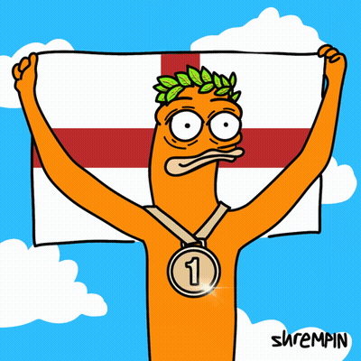 Man Holding Flag And Number One Medal GIF