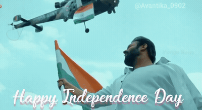 Man Holding Flag In Front Of Army Plane GIF