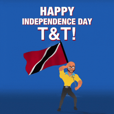 Man Holding Flag Saying Happy Independence Day T&T GIF