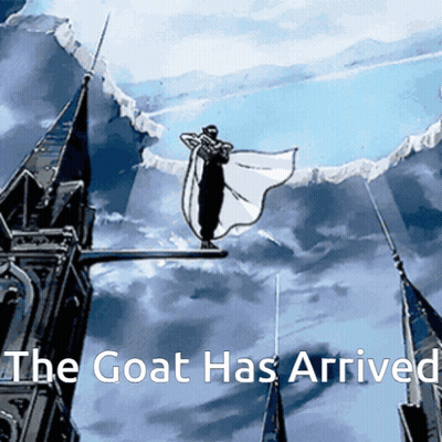 Man Holding Flag Saying The Goat Has Arrived
