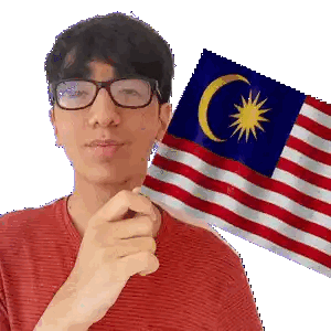 Man Holding Flag With Crescent Moon And Star Sticker
