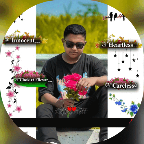 Man Holding Flowers With Innocent Heartless Careless GIF